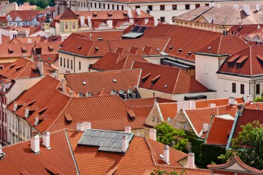 Prag geleneksel kırmızı çatılar. Prag şehir, Çek Cumhuriyeti