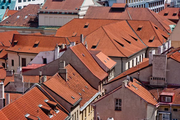 Прага Традиционные Красные Крыши Острый Город Чехия — стоковое фото
