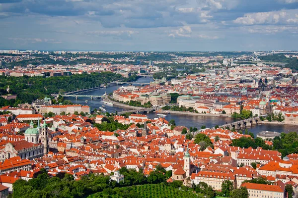 Widok Lotu Ptaka Miasto Praga Republika Czeska — Zdjęcie stockowe