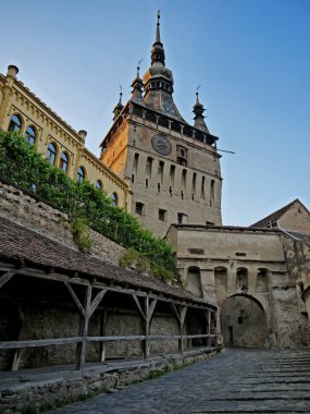 Romanya hazır görüntüler kalede. Sighisoara Romanya. Saat Kulesi Sighisoara Transilvanya. Sighisoara eski şehir. Romanya eski evlerde. Antik mimari Transylvania'da