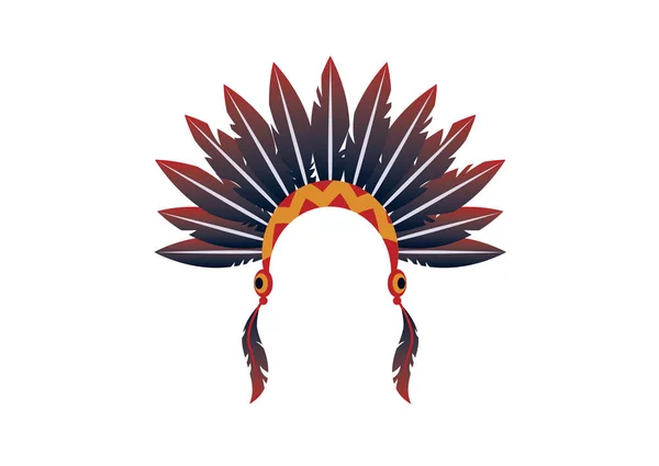 Vecteur Bandeau Indien Symboles Des Peuples Autochtones Icône Bandeau Indien — Image vectorielle