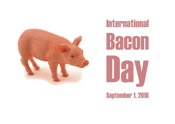 Ilustração Dia Internacional Bacon Porco Rosa Isolado Num Fundo Branco — Fotografia de Stock