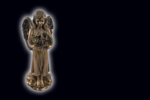 Angel Statue Stock Images Angel Isolated Black Background Angel Figurine — Stock Photo, Image