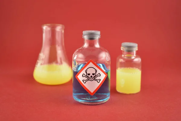 Φιαλίδιο Δηλητηρίου Έτοιμων Εικόνων Φιαλίδιο Προειδοποίηση Εικονόγραμμα Εργαστήριο Αξεσουάρ Χημική — Φωτογραφία Αρχείου