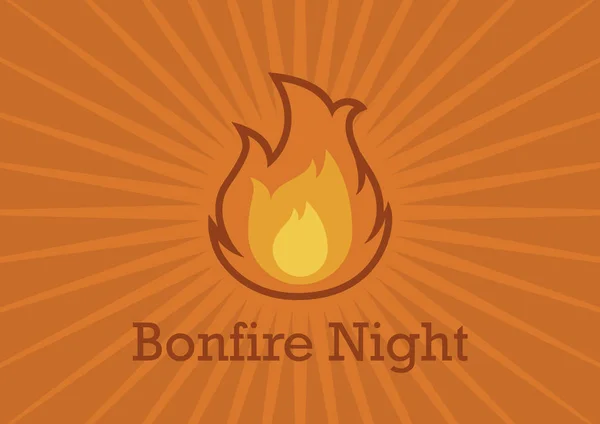 Bonfire Night Vector Guy Fawkes Night Vector Het Vuur Een — Stockvector