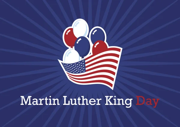 Den Martina Luthera Kinga Vektor Americký Hrdina Americká Vlajka Balonky — Stockový vektor