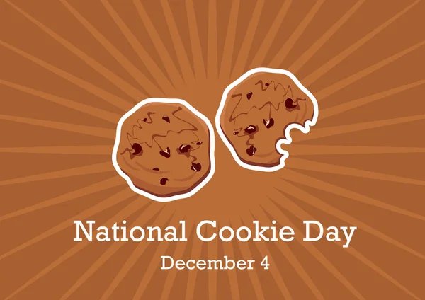 National Cookie Day Vector Chocolate Cookies Vector Cookies Brown Background — Stock Vector