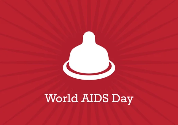 Světový Den Aids Vektor Kondom Vektorové Ilustrace Kondom Ikona Červeném — Stockový vektor