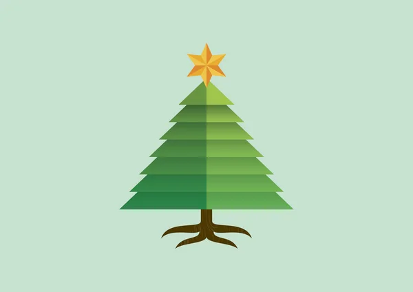 Árvore Natal Gráfica Com Vetor Estelar Vetor Árvore Natal Simples — Vetor de Stock