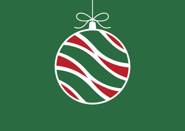 Julen Grön Röd Grafisk Prydnad Vektor Holiday Bakgrund Med Hängande — Stock vektor