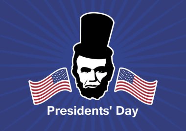 Başkanlar Günü vektör. Abraham Lincoln doğum günü vektör. Abraham Lincoln vektör simgesi. Önemli gün