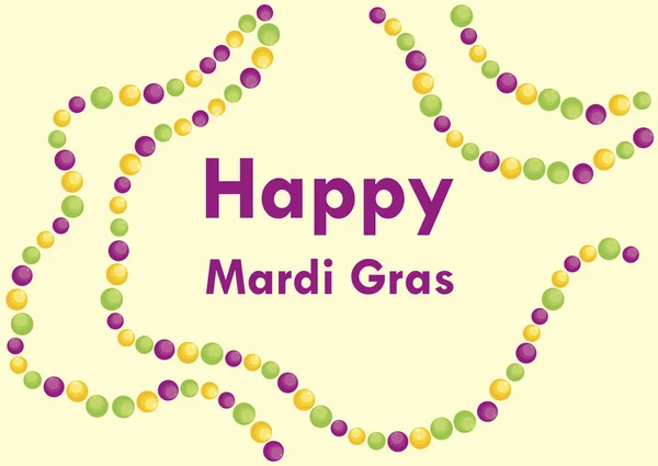 Feliz Vector Mardi Gras Marzo Mardi Gras 2019 Amarillo Verde — Vector de stock