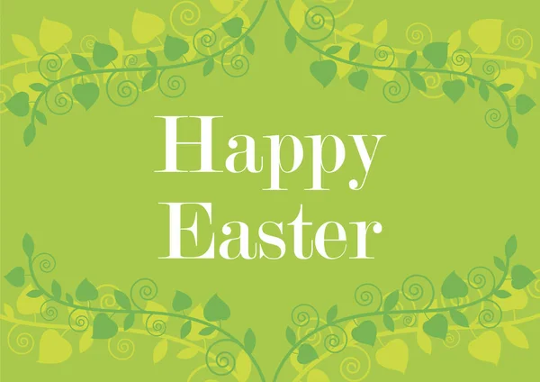 Happy Easter Floral green background vector — Stock Vector