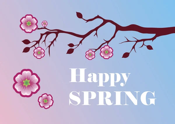 Happy Spring Floral background vector — Stock Vector