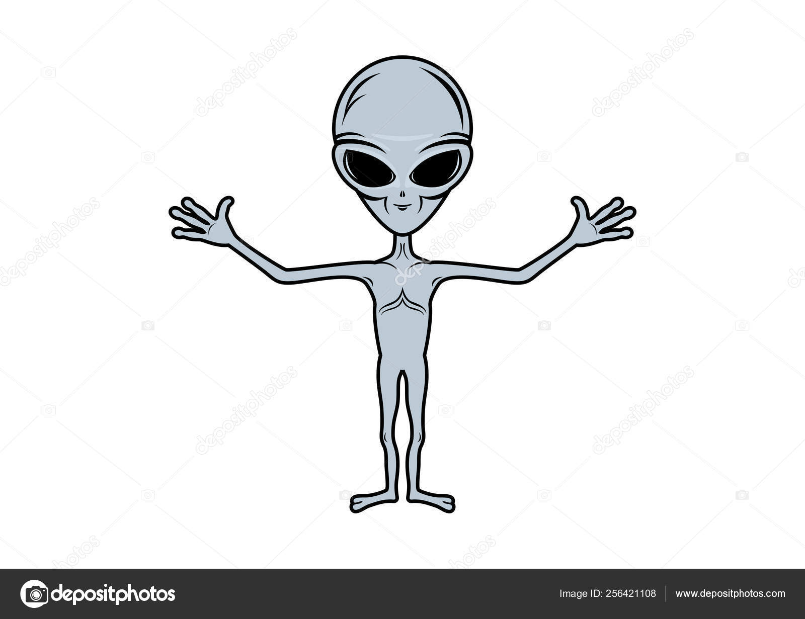 Gray Alien vector illustration Stock Vector Image by ©Betka82 #256421108