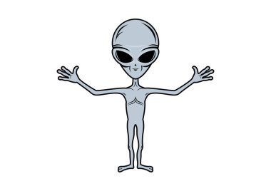 Gri Alien vektör illüstrasyon