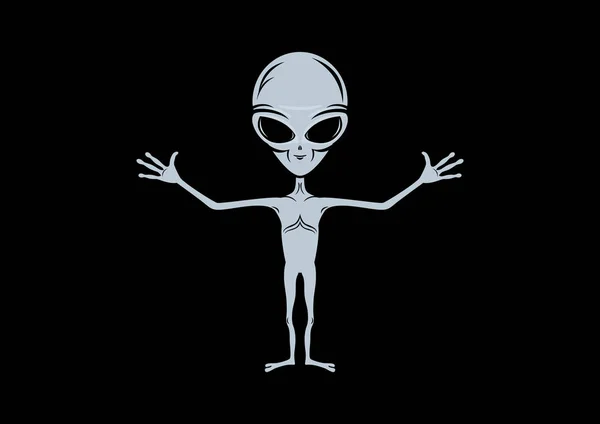 Illustration vectorielle Alien Gris — Image vectorielle