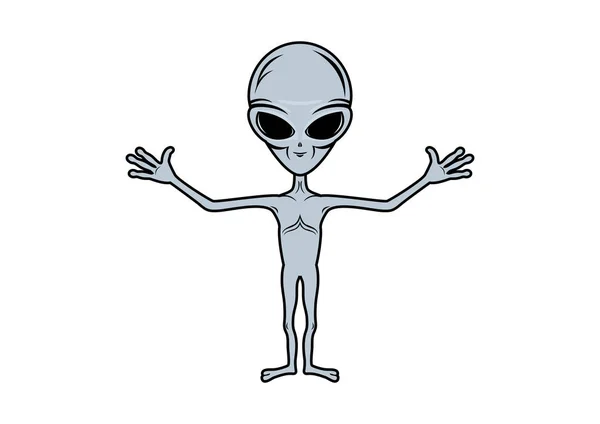 Gray Alien vector illustration — Stock Vector