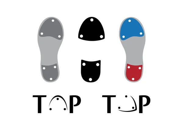 Tik dansschoenen zool pictogram set vector — Stockvector