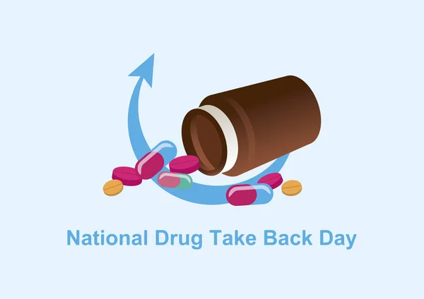 Nationale drug take back dag vector illustratie. — Stockvector