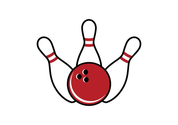 Bowling pimleri ve bowling topu vektörü