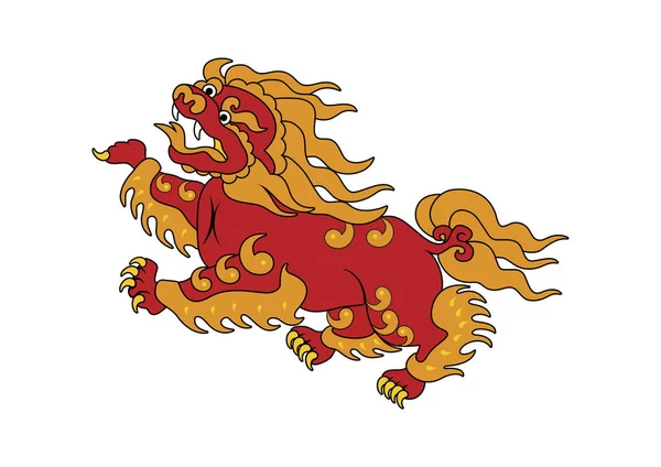 Röd asiatisk drake vektor — Stock vektor