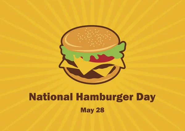 Día Nacional de la Hamburguesa vector — Vector de stock