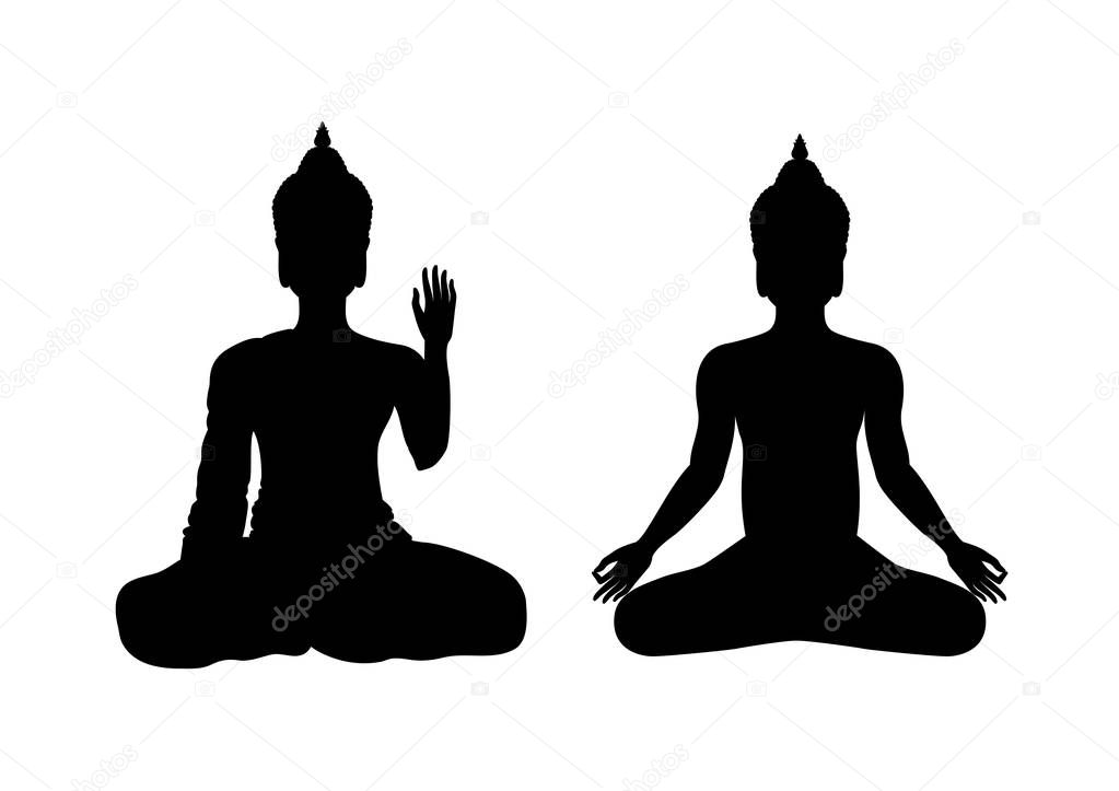 Sitting Buddha black silhouette