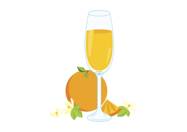 Ilustración vectorial bebida Mimosa — Archivo Imágenes Vectoriales