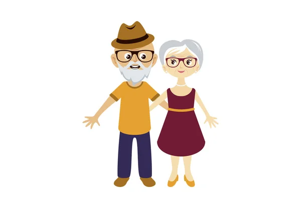 Ηλικιωμένο ζευγάρι στην αγάπη διάνυσμα — Διανυσματικό Αρχείο