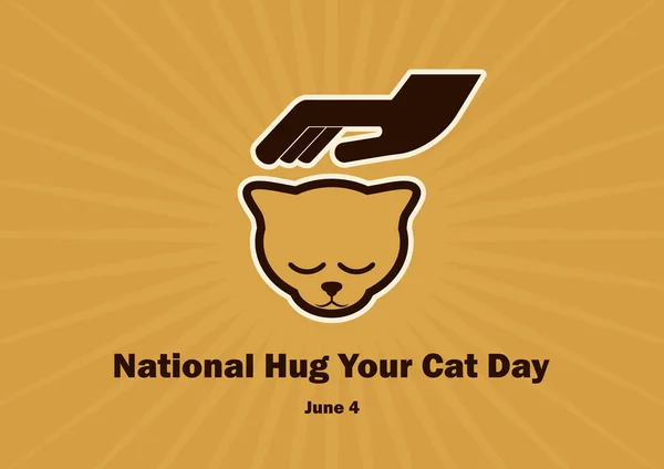 Nacional abrazo su gato día vector — Archivo Imágenes Vectoriales