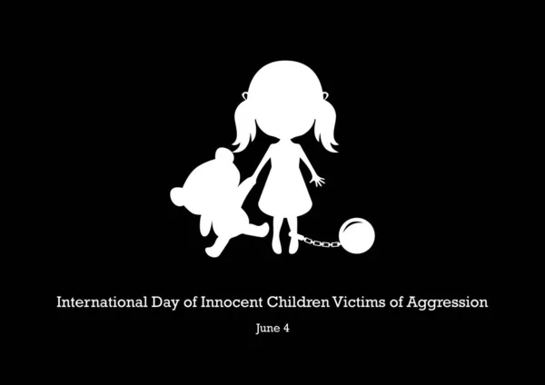 Uluslararası Masum Çocuklar Günü Saldırganlık vektör kurbanları — Stok Vektör