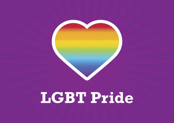 ΛΟΑΤ υπερηφάνεια αφίσα ουράνιο τόξο καρδιά διάνυσμα — Διανυσματικό Αρχείο