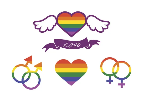 Ensemble d'icônes vectorielles LGBT — Image vectorielle