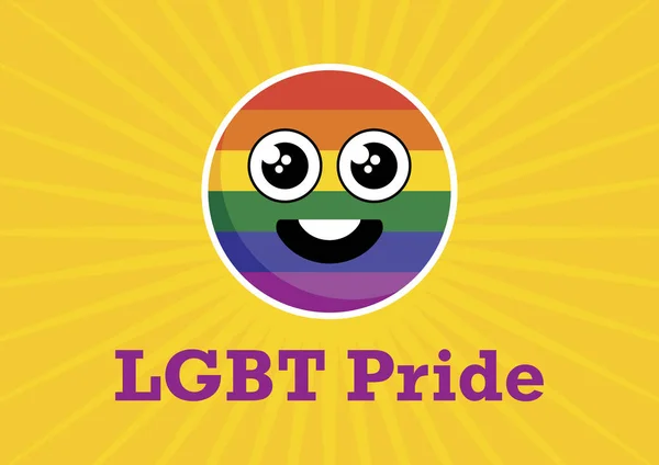 Vektor ikon Smiley Pride Rainbow LGBT - Stok Vektor
