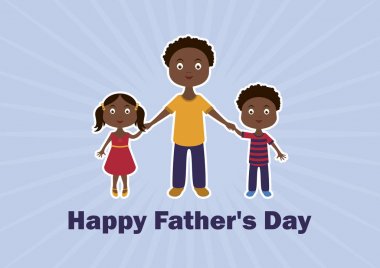 Happy Father's Day Afro amerikalılar aile vektör