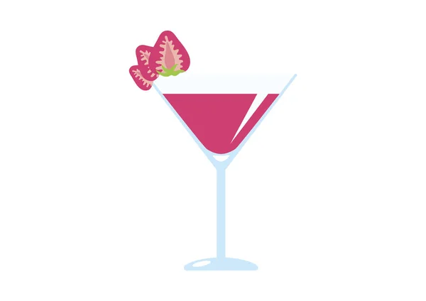 Fresa Daiquiri bebida con vector de fresa — Archivo Imágenes Vectoriales