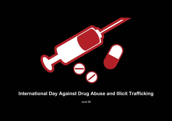 Día Internacional contra el Abuso de Drogas y el Tráfico Ilícito vector — Archivo Imágenes Vectoriales