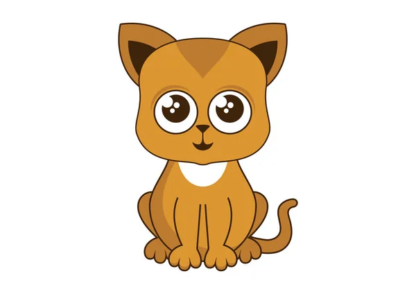 かわいい赤い子猫ベクトルイラスト — ストックベクタ