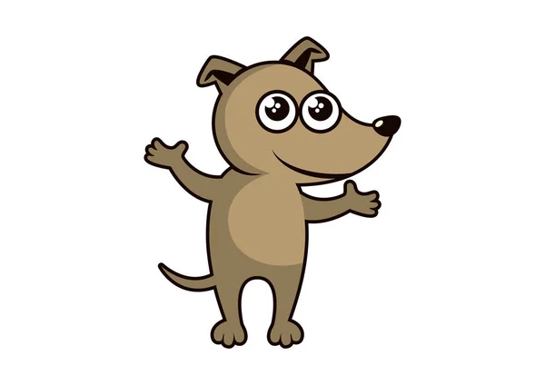 Lindo cachorro con grandes ojos personaje de dibujos animados — Vector de stock
