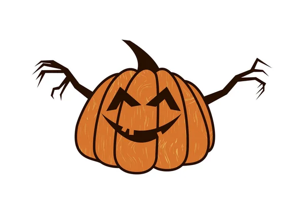 Zucca di Halloween isolato su uno sfondo bianco — Vettoriale Stock