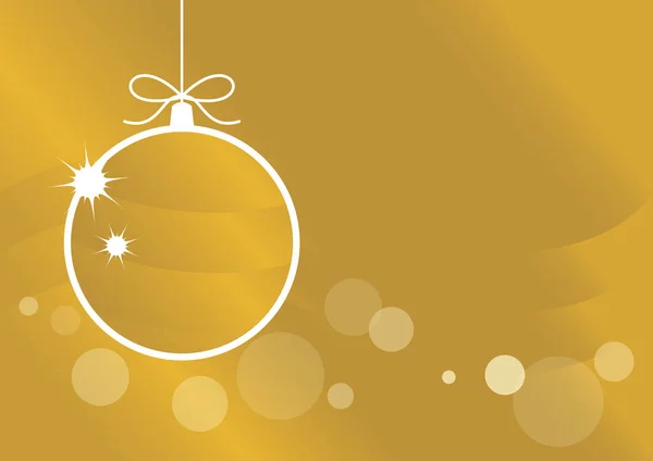 Goldene Weihnachtskugel auf einem glänzenden Hintergrundvektor — Stockvektor
