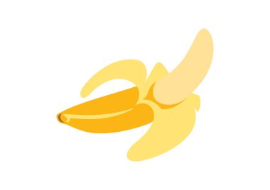 Sarı kabuklu muz ikonu vektörü. Beyaz arkaplanda izole edilmiş taze muz ikonu. Sarı meyve vektörü