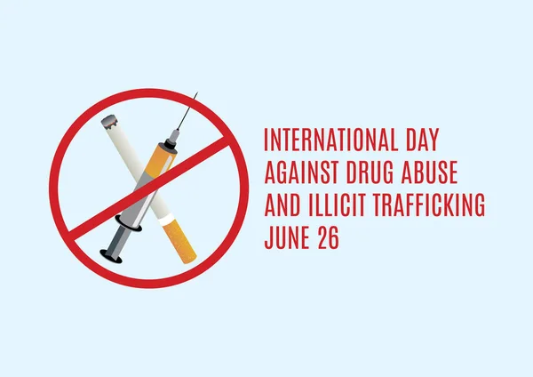 Διεθνής Ημέρα Κατά Της Κατάχρησης Ναρκωτικών Και Της Παράνομης Εμπορίας — Διανυσματικό Αρχείο
