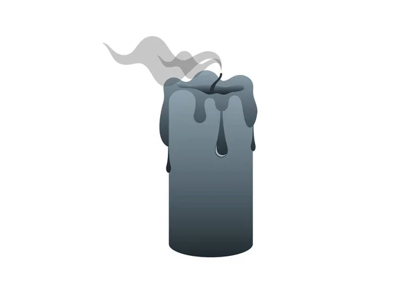 Černý Zhasnutý Vektor Kouře Svíčky Ikona Černé Svíčky Izolované Bílém — Stockový vektor