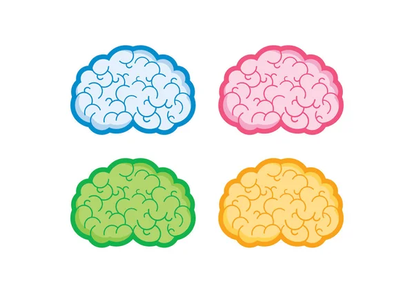 Человеческий Мозг Разноцветные Иконы Установить Вектор Абстрактный Набор Иконок Мозга — стоковый вектор