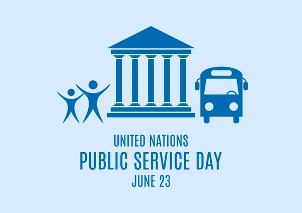 United Nations Public Service Day vector. Public services icon set. Bank building, people, bus icon set vector. United Nations Public Service Day Poster, June 23. Important day