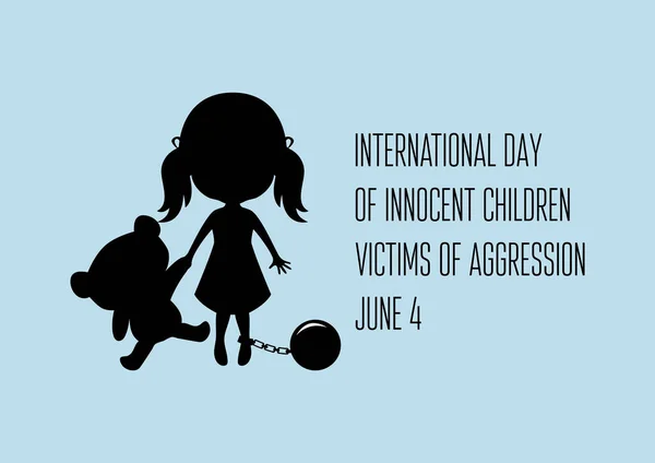 Uluslararası Masum Çocuklar Günü Saldırganlık Mağdurları Stismar Edilen Çocuklar Vektör — Stok Vektör