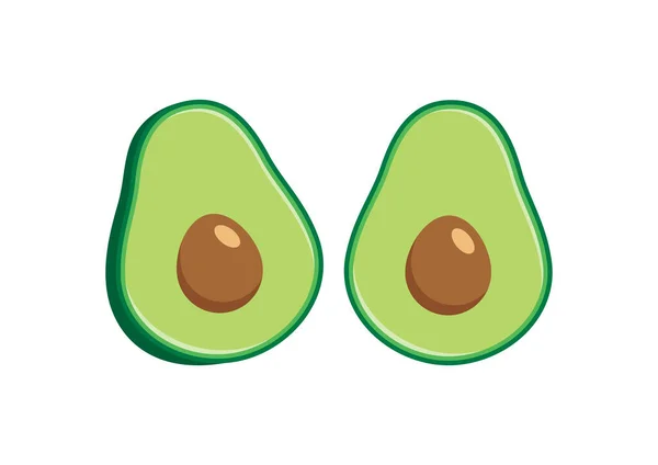 Halbierte Grüne Avocado Icon Set Vektor Avocado Symbol Isoliert Auf — Stockvektor