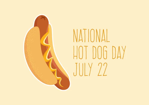 Εθνική Ημέρα Χοτ Ντογκ Διάνυσμα Hot Dog Διάνυσμα Εικονίδιο Μουστάρδα — Διανυσματικό Αρχείο